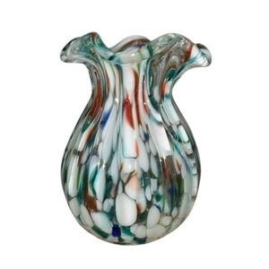 Vintage Art Glass Vase Mulitcolor Piece